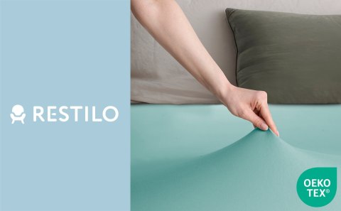 Prześcieradło AMBER kolor błękitny styl klasyczny materiał jersey 200-220x200 DecoKing - FITTED/AMBER/LIGHTTURQUOISE/200-220x200