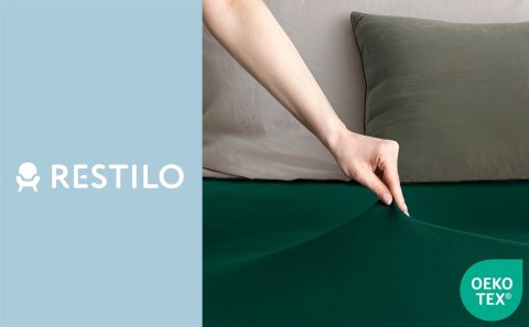 Prześcieradło AMBER kolor butelkowa zieleń styl klasyczny materiał jersey 180-200x200 DecoKing - FITTED/AMBER/BOTTLEGREEN/180-20