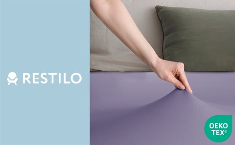 Prześcieradło AMBER kolor liliowy styl klasyczny materiał jersey 140-160x200 DecoKing