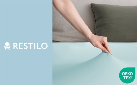 Prześcieradło AMBER kolor miętowy styl klasyczny materiał jersey 180-200x200 DecoKing - FITTED/AMBER/FROZENBLUE/180-200x200+30