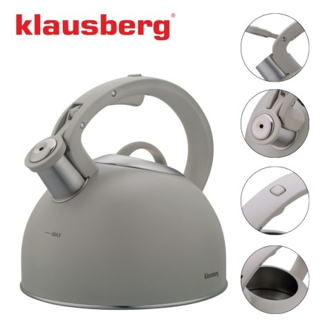 CZAJNIK STALOWY Z GWIZDKIEM 2,5L KLAUSBERG KB-7912