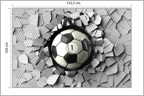 Fototapeta 3D Dla Chłopca, Piłka Vinyl Gładki 152.5x104 FT-1925-VGL