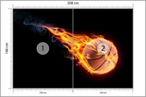 Fototapeta Ognista Piłka Koszykowa Flizelina 208x146 FT-3120-VEXL