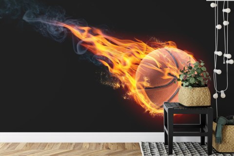 Fototapeta Ognista Piłka Koszykowa Vinyl Gładki 152.5x104 FT-3120-VGL