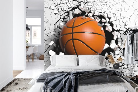 Fototapeta Piłka Koszykowa Niszcząca Mur Vinyl Gładki 152.5x104 FT-3152-VGL