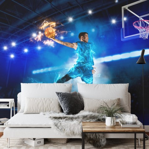 Fototapeta Płonący Koszykarz Vinyl Gładki 152.5x104 FT-3153-VGL