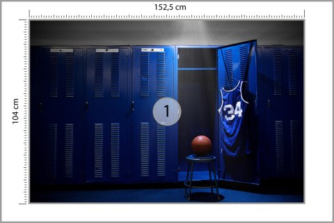 Fototapeta Szatnia Drużyny Koszykówki Vinyl Gładki 152.5x104 FT-3118-VGL