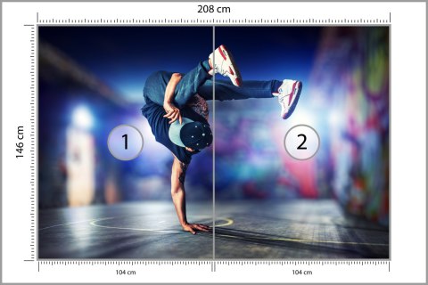 Fototapeta Tancerz Breakdance Flizelina 208x146 FT-3821-VEXL