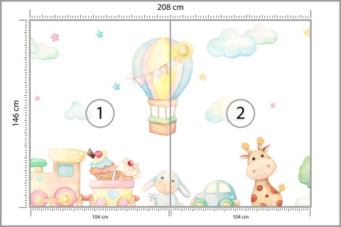 Fototapeta Akwarelowe Zabawki Flizelina 208x146 FT-2371-VEXL