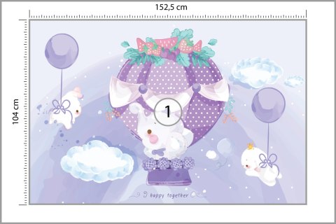 Fototapeta Bajkowe Zwierzątka Z Balonikami Vinyl Gładki 152.5x104 FT-2745-VGL