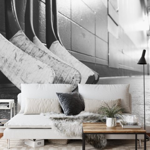Fototapeta Czarno-Białe Kije Hokejowe Vinyl Gładki 152.5x104 FT-3838-VGL