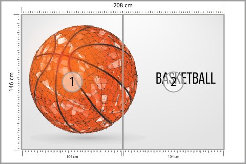 Fototapeta Geometryczna Piłka Koszykowa Flizelina 208x146 FT-3129-VEXL