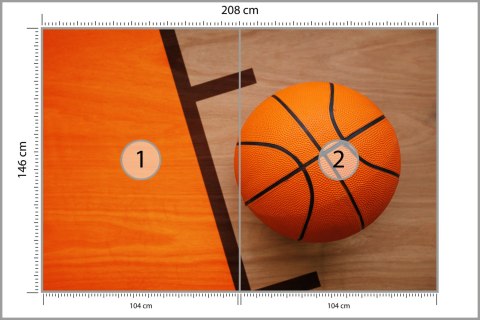 Fototapeta Piłka Koszykowa Na Boisku Flizelina 208x146 FT-3130-VEXL
