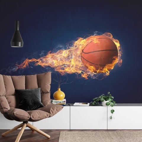 Fototapeta Płonąca Piłka Koszykowa Vinyl Gładki 152.5x104 FT-3117-VGL