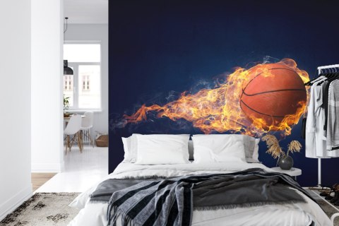 Fototapeta Płonąca Piłka Koszykowa Vinyl Gładki 152.5x104 FT-3117-VGL