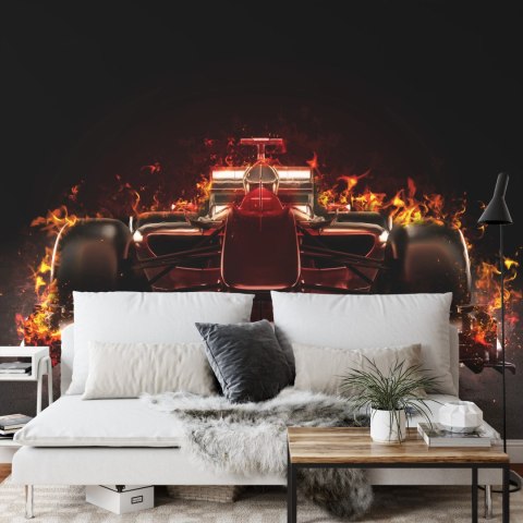 Fototapeta Płonący Bolid F1 Vinyl Gładki 152.5x104 FT-3789-VGL