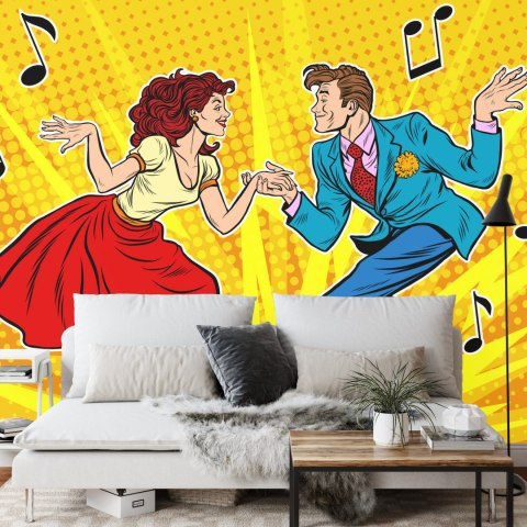 Fototapeta Taneczna Para W Stylu Pop-Art Flizelina 208x146 FT-3820-VEXL