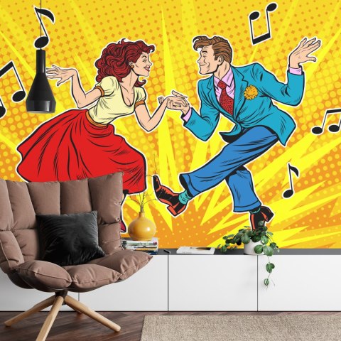 Fototapeta Taneczna Para W Stylu Pop-Art Flizelina 208x146 FT-3820-VEXL