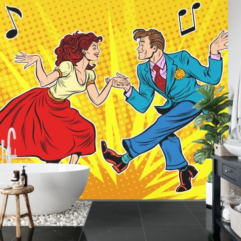 Fototapeta Taneczna Para W Stylu Pop-Art Flizelina 208x146 FT-3820-VEXL