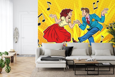 Fototapeta Taneczna Para W Stylu Pop-Art Vinyl Gładki 152.5x104 FT-3820-VGL