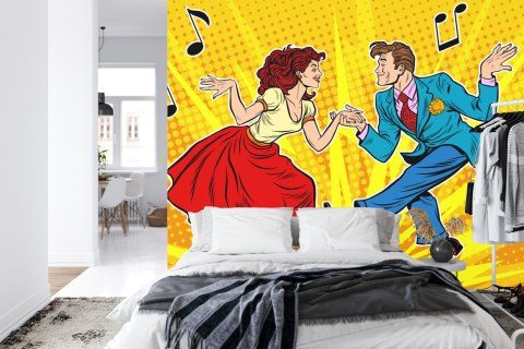 Fototapeta Taneczna Para W Stylu Pop-Art Vinyl Gładki 152.5x104 FT-3820-VGL