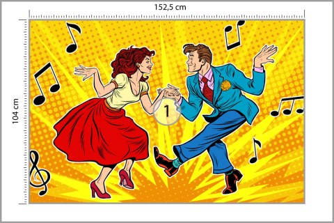 Fototapeta Taneczna Para W Stylu Pop-Art Vinyl Gładki 152.5x104 FT-3820-VGL