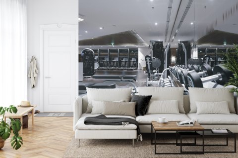 Fototapeta Wyposażenie Nowoczesnej Siłowni Vinyl Gładki 152.5x104 FT-3965-VGL