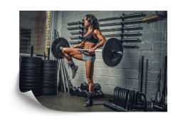 Fototapeta Wysportowana Kobieta Podnosząca Sztangę Flizelina 208x146 FT-3948-VEXL