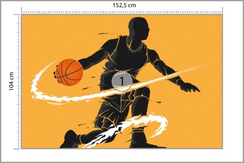 Fototapeta Dryblujący Koszykarz Vinyl Gładki 152.5x104 FT-3116-VGL