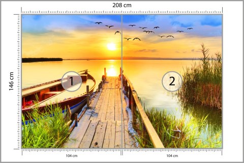 Fototapeta Pejzaż Z Jeziorem O Zachodzie Słońca Flizelina 208x146 FT-3890-VEXL