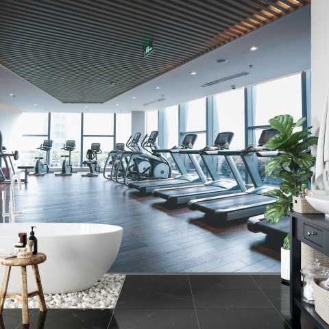 Fototapeta Wnętrze Nowoczesnej Siłowni 3D Flizelina 208x146 FT-3964-VEXL