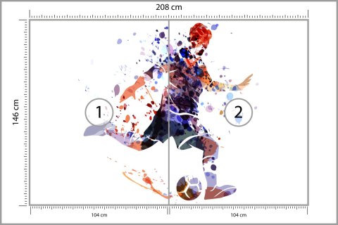 Fototapeta Akwarelowa Sylwetka Piłkarza Flizelina 208x146 FT-3365-VEXL