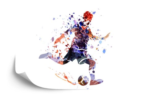 Fototapeta Akwarelowa Sylwetka Piłkarza Vinyl Gładki 152.5x104 FT-3365-VGL