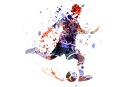 Fototapeta Akwarelowa Sylwetka Piłkarza Vinyl Gładki 152.5x104 FT-3365-VGL