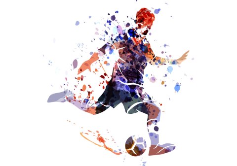 Fototapeta Akwarelowa Sylwetka Piłkarza Vinyl Gładki 152.5x104 FT-3365-VGL