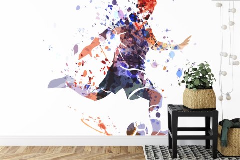 Fototapeta Akwarelowa Sylwetka Piłkarza Vinyl Gładki 152.5x104 FT-3365-VGL