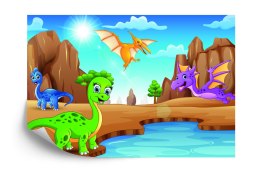 Fototapeta Bajkowe Dinozaury Nad Wodą Flizelina 208x146 FT-2308-VEXL