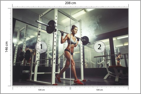 Fototapeta Kobieta Na Siłowni Podnosząca Sztangę Flizelina 208x146 FT-3938-VEXL