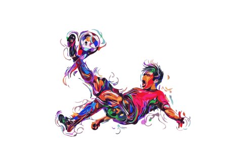 Fototapeta Kolorowy Piłkarz Jak Namalowany Vinyl Gładki 152.5x104 FT-1008-VGL