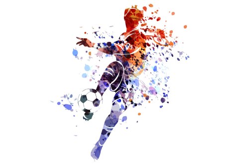 Fototapeta Kolorowy Piłkarz Jak Namalowany Vinyl Gładki 152.5x104 FT-1016-VGL