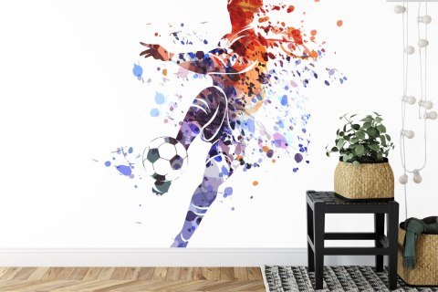 Fototapeta Kolorowy Piłkarz Jak Namalowany Vinyl Gładki 152.5x104 FT-1016-VGL