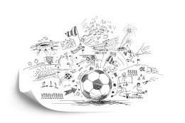 Fototapeta Piłkarskie Rysunki Flizelina 208x146 FT-3349-VEXL