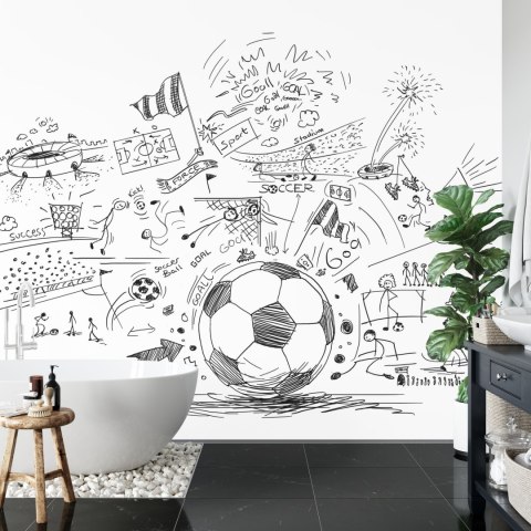 Fototapeta Piłkarskie Rysunki Flizelina 208x146 FT-3349-VEXL
