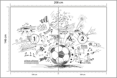 Fototapeta Piłkarskie Rysunki Flizelina 208x146 FT-3349-VEXL