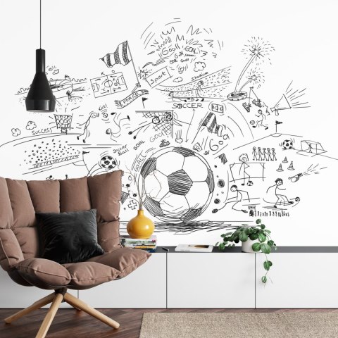 Fototapeta Piłkarskie Rysunki Vinyl Gładki 152.5x104 FT-3349-VGL