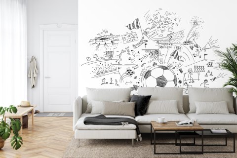 Fototapeta Piłkarskie Rysunki Vinyl Gładki 152.5x104 FT-3349-VGL