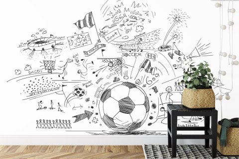 Fototapeta Piłkarskie Rysunki Vinyl Gładki 152.5x104 FT-3349-VGL