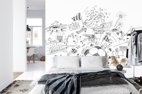 Fototapeta Piłkarskie Rysunki Vinyl Gładki 152.5x104 FT-3349-VGL