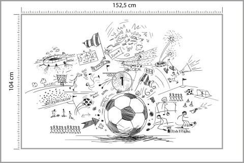 Fototapeta Piłkarskie Rysunki Vinyl Gładki 152.5x104 FT-3349-VGL