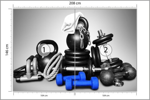 Fototapeta Sprzęt Sportowy Do Kulturystyki Flizelina 208x146 FT-3943-VEXL